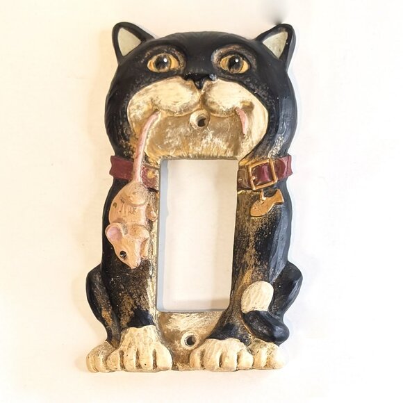 Other - 1995 vintage cat & mouse light switch cover ceramic switch plate cover.